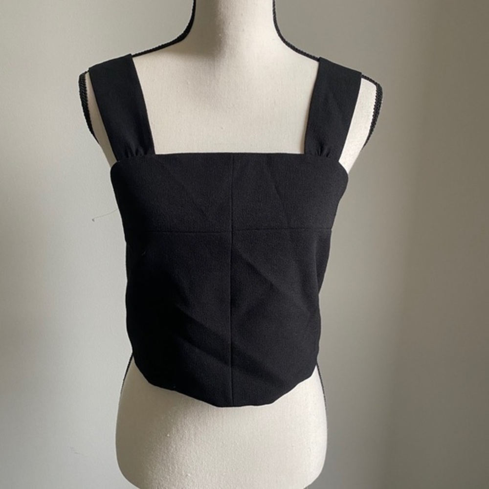 NWT Rachel Roy Crop Top Side Zip Black Size S